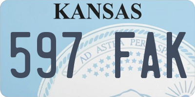 KS license plate 597FAK