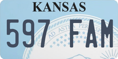 KS license plate 597FAM