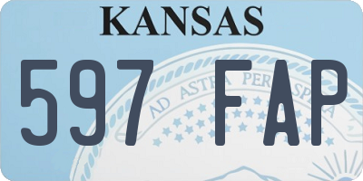 KS license plate 597FAP