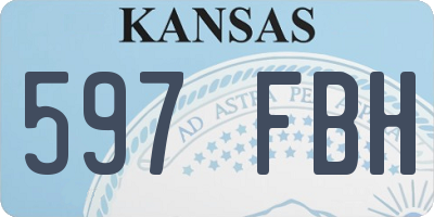KS license plate 597FBH