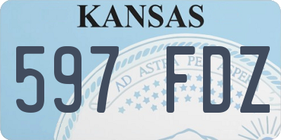 KS license plate 597FDZ