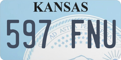 KS license plate 597FNU