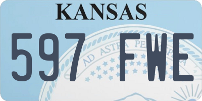 KS license plate 597FWE
