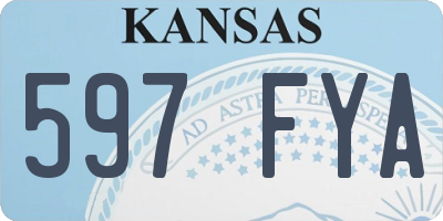 KS license plate 597FYA