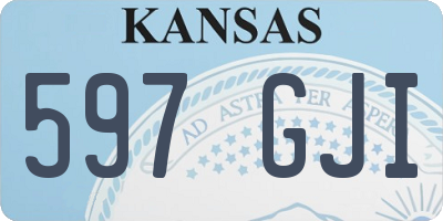 KS license plate 597GJI