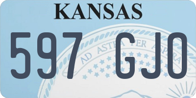 KS license plate 597GJO