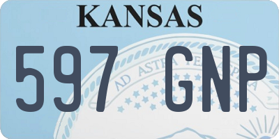 KS license plate 597GNP