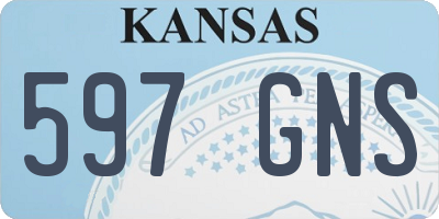 KS license plate 597GNS
