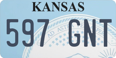 KS license plate 597GNT
