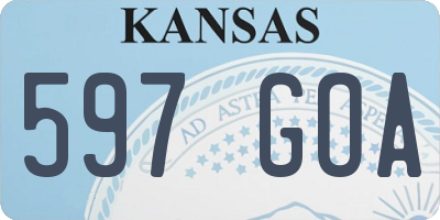 KS license plate 597GOA