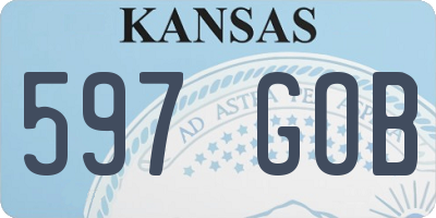 KS license plate 597GOB