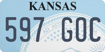 KS license plate 597GOC