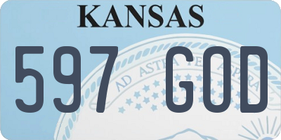 KS license plate 597GOD