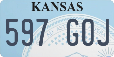 KS license plate 597GOJ