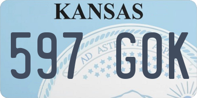 KS license plate 597GOK