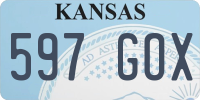 KS license plate 597GOX