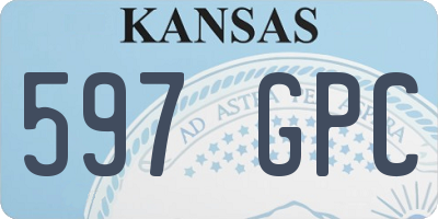KS license plate 597GPC