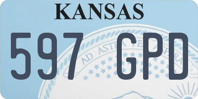 KS license plate 597GPD