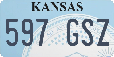KS license plate 597GSZ