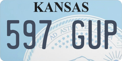 KS license plate 597GUP