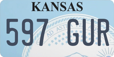 KS license plate 597GUR