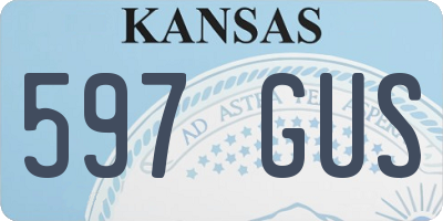 KS license plate 597GUS