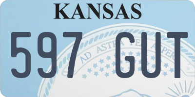 KS license plate 597GUT