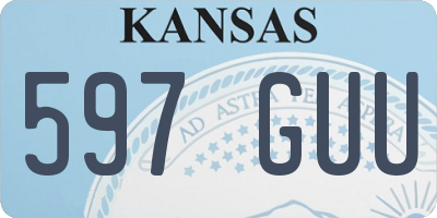 KS license plate 597GUU
