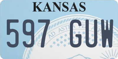 KS license plate 597GUW