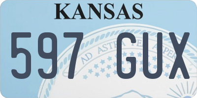 KS license plate 597GUX