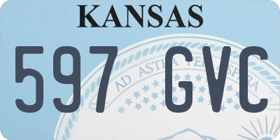 KS license plate 597GVC