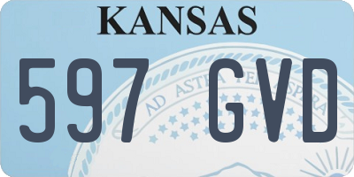 KS license plate 597GVD