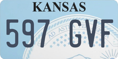 KS license plate 597GVF