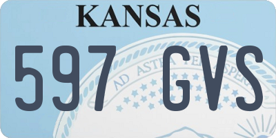KS license plate 597GVS