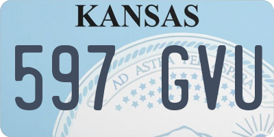 KS license plate 597GVU