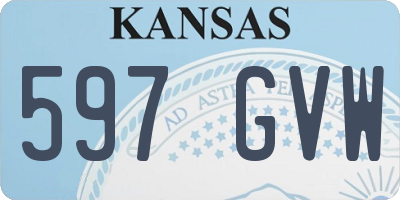 KS license plate 597GVW