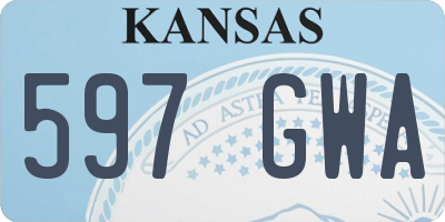 KS license plate 597GWA