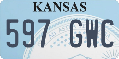 KS license plate 597GWC