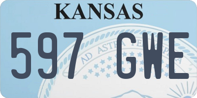 KS license plate 597GWE