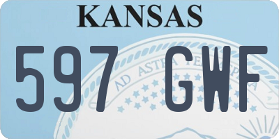 KS license plate 597GWF
