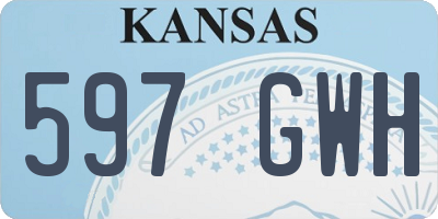 KS license plate 597GWH