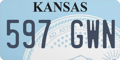 KS license plate 597GWN