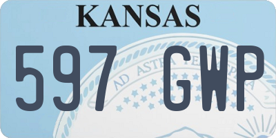 KS license plate 597GWP
