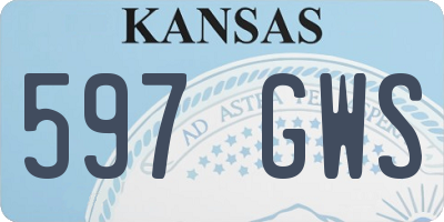 KS license plate 597GWS