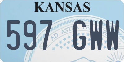 KS license plate 597GWW