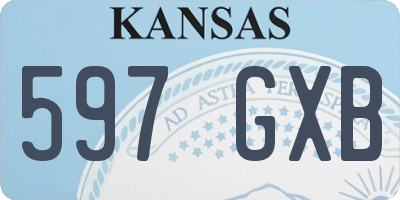 KS license plate 597GXB