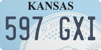 KS license plate 597GXI