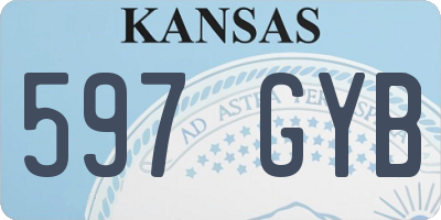 KS license plate 597GYB