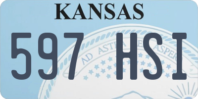 KS license plate 597HSI