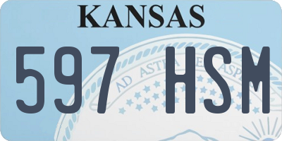 KS license plate 597HSM